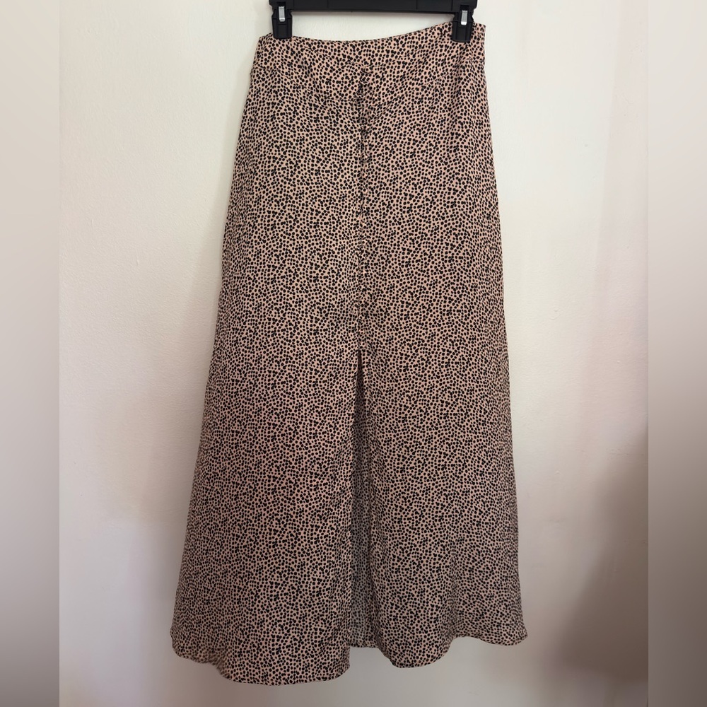 Free People Black and Cream Maxi Skirt